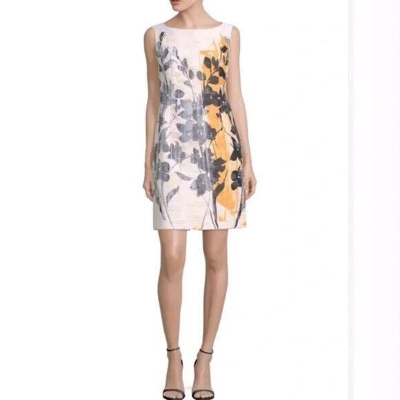 ✨LAFAYETTE 148 NEW YORK 'FAITH' PRINT SLEEVELESS SHEATH SZ 4 DRESS✨